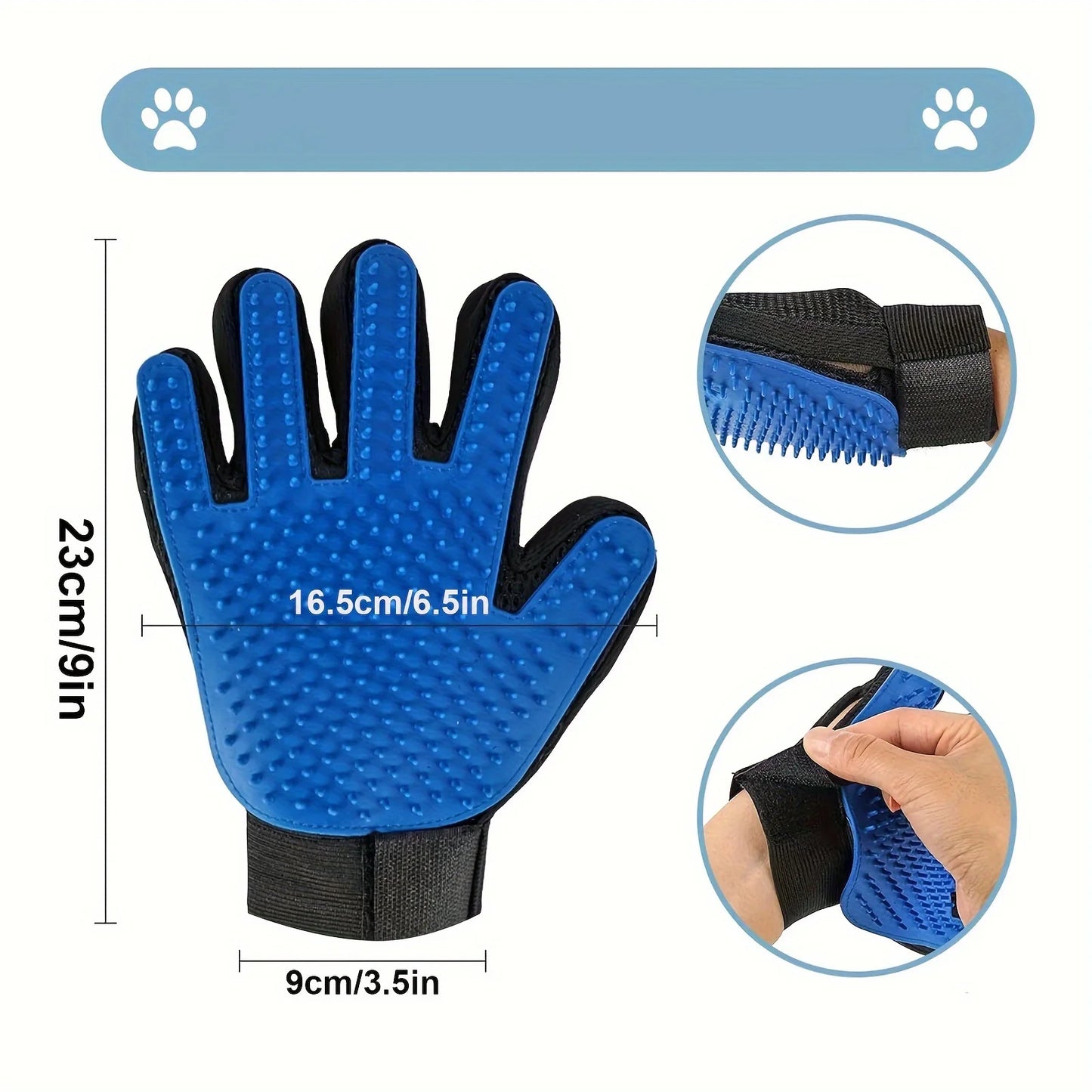 A pair of pet grooming gloves - gentle brush