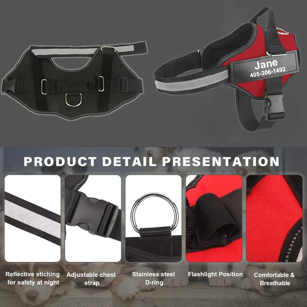 Personalized Dog Harness Reflective