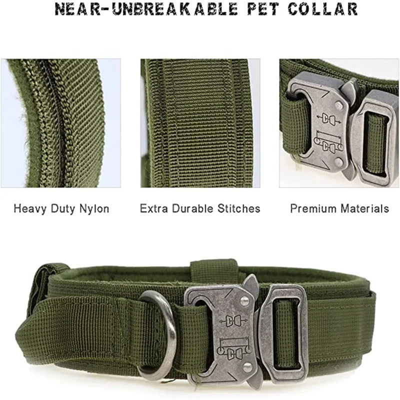 Durable Tactical Dog Collar and Leash