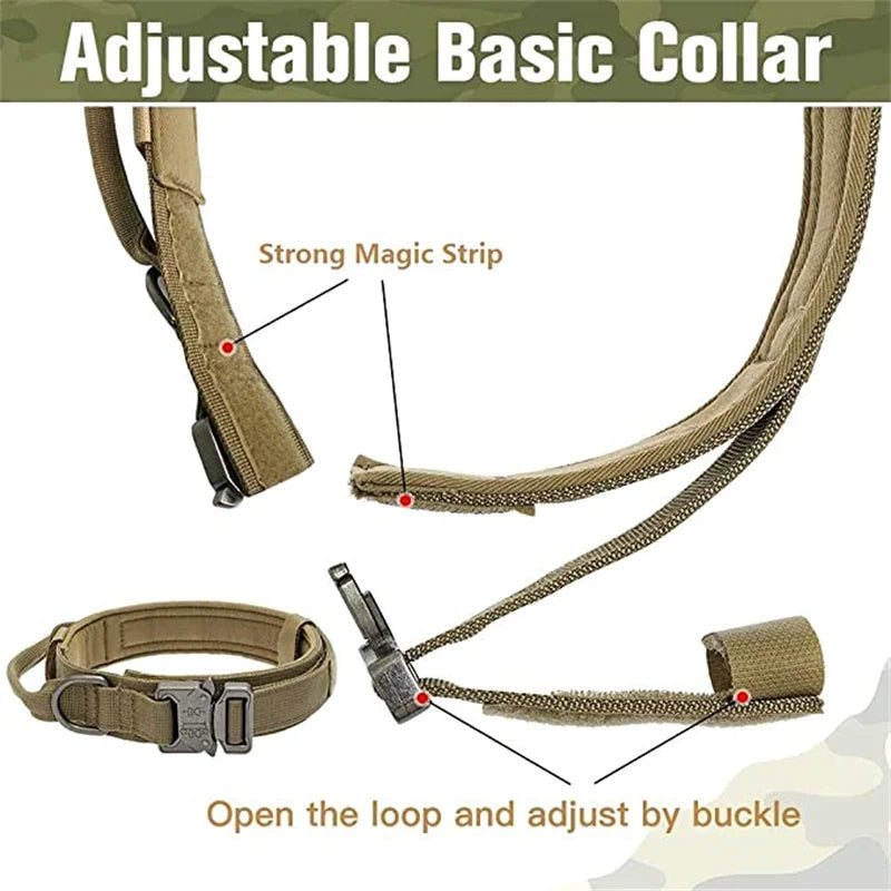 Durable Tactical Dog Collar and Leash