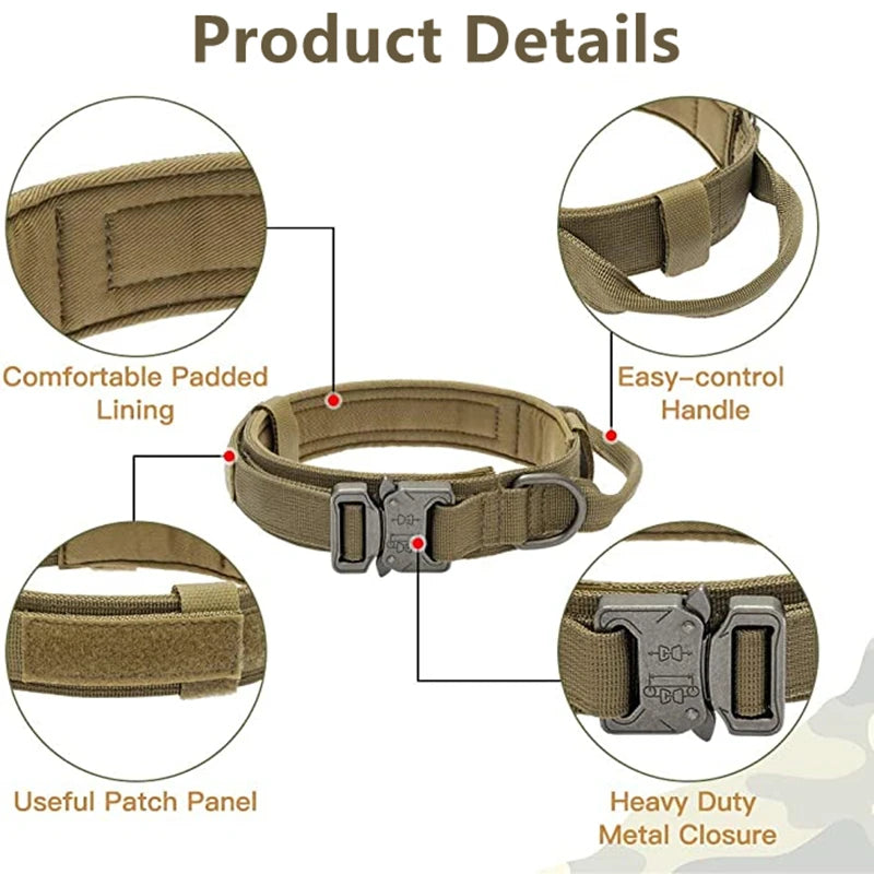 Durable Tactical Dog Collar and Leash