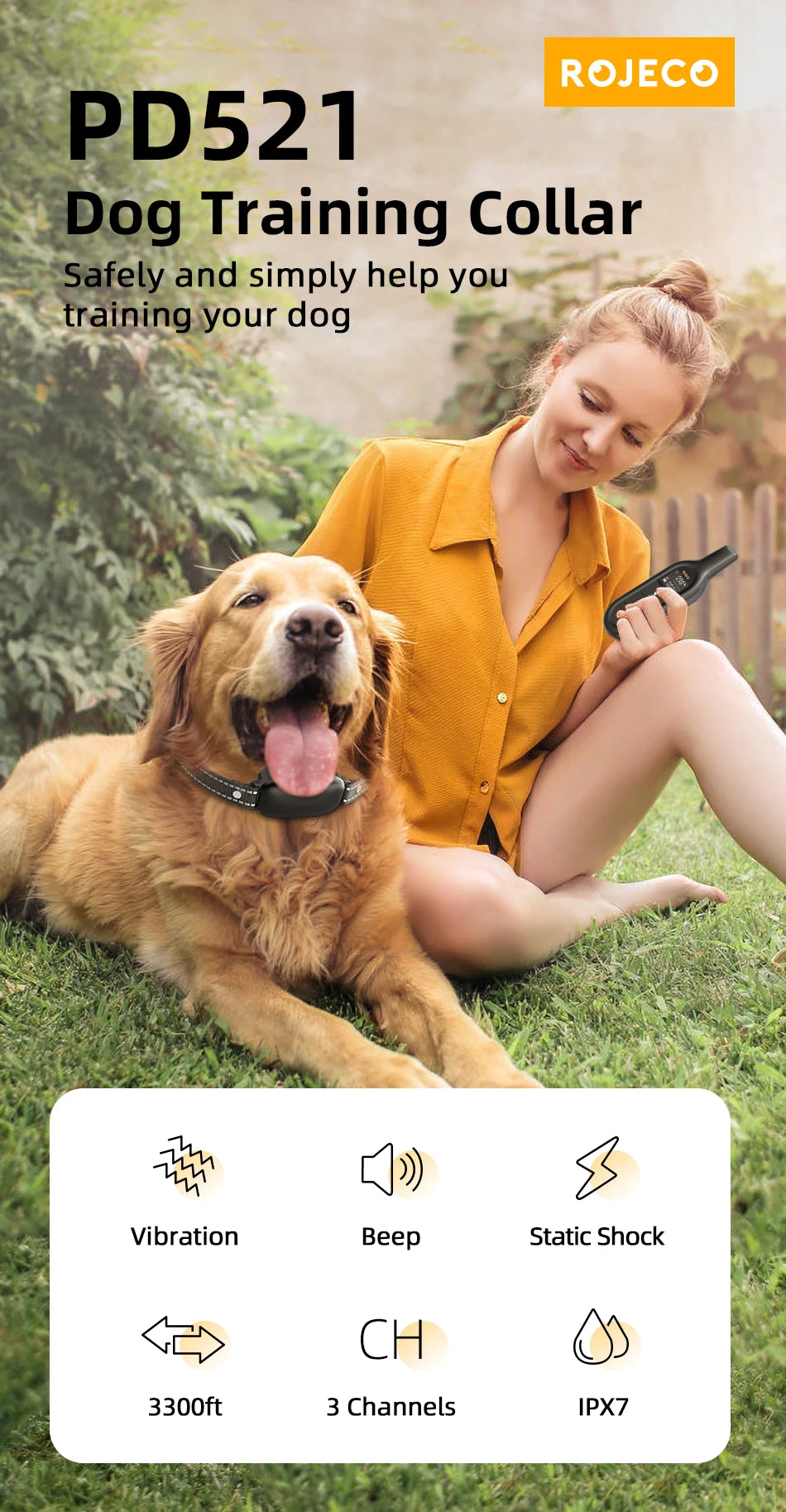 ROJECO Electric Dog Training Collar Digital