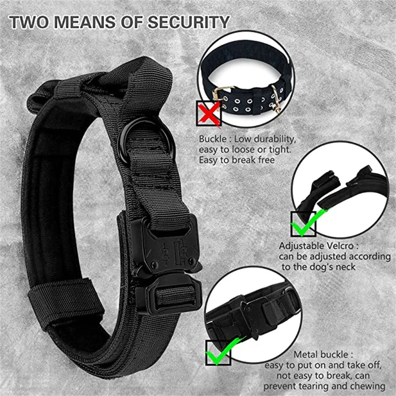 Durable Tactical Dog Collar and Leash